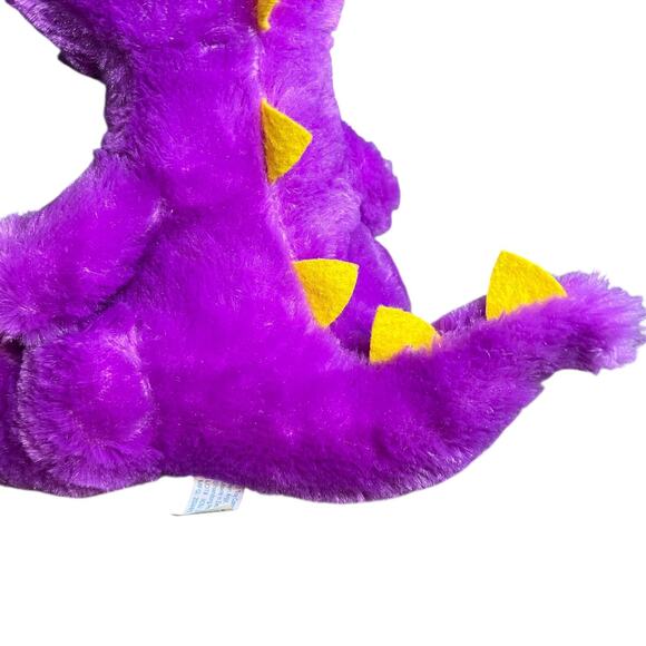 BJ TOY COMPANY Purple & Yellow Spyro Dragon with Horns 10in Plush Kids Toy - Picture 7 of 9